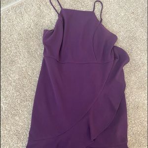 Lulu’s Great Things Purple Ruffle Bodycon Dress Large NWOT